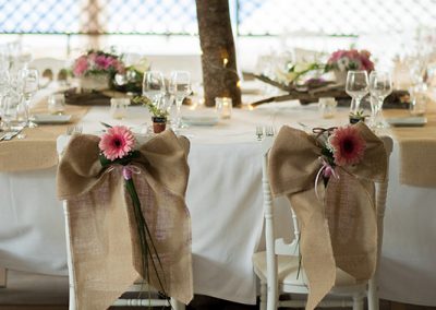 salle pour le repas de mariage